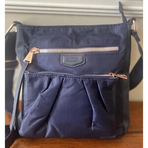 Aimee Kestenberg Blue Coated Polyester Crossbody Travel Bag w/Adjustable Strap